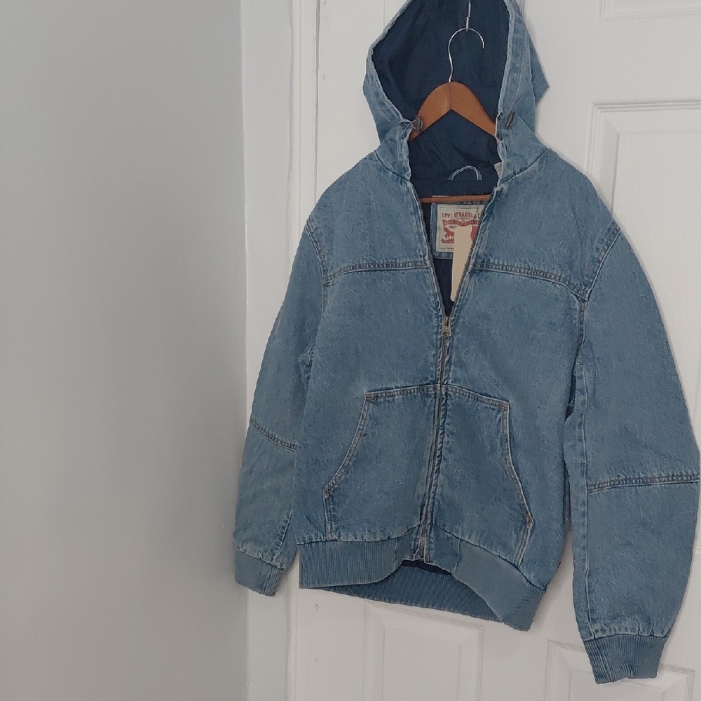 Levi's Blue Denim Hooded Jacket - Picture 1 of 10